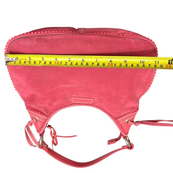 Isabella fiore pink suede leather eyelet hobo bag - Picture 11 of 13